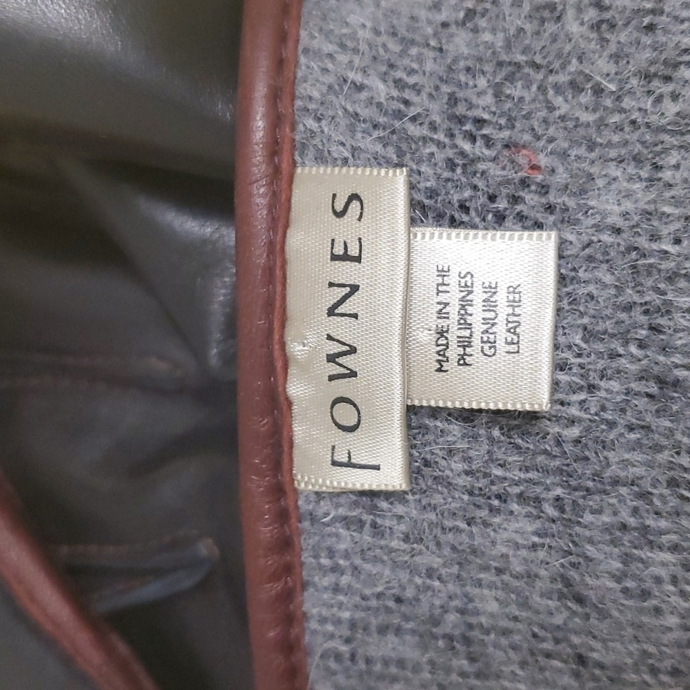 Mens FOWNES Leather groves,Black and Red - Picture 4 of 7